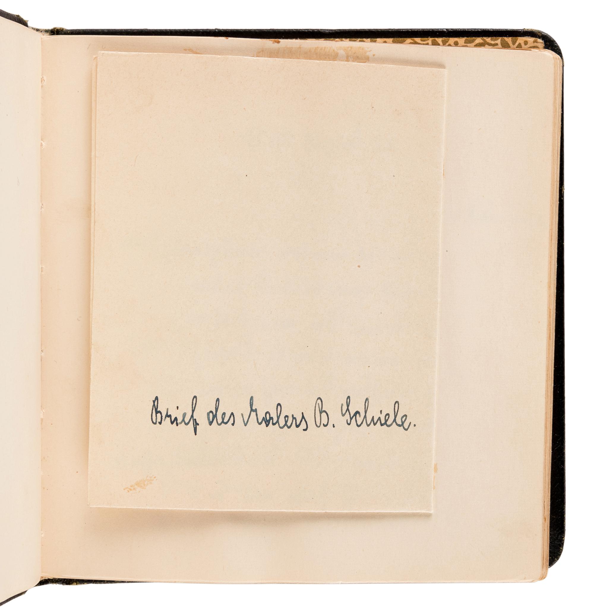[KAUFMAN, Enit Zerner (1897-1961)] –SCHIELE, Egon (1890-1918). Autograph letter signed ("Egon Schiele" in a paraph), [to Enit Zerner Kaufman, "Fraulein"]. [Vienna], 22 August 1918.