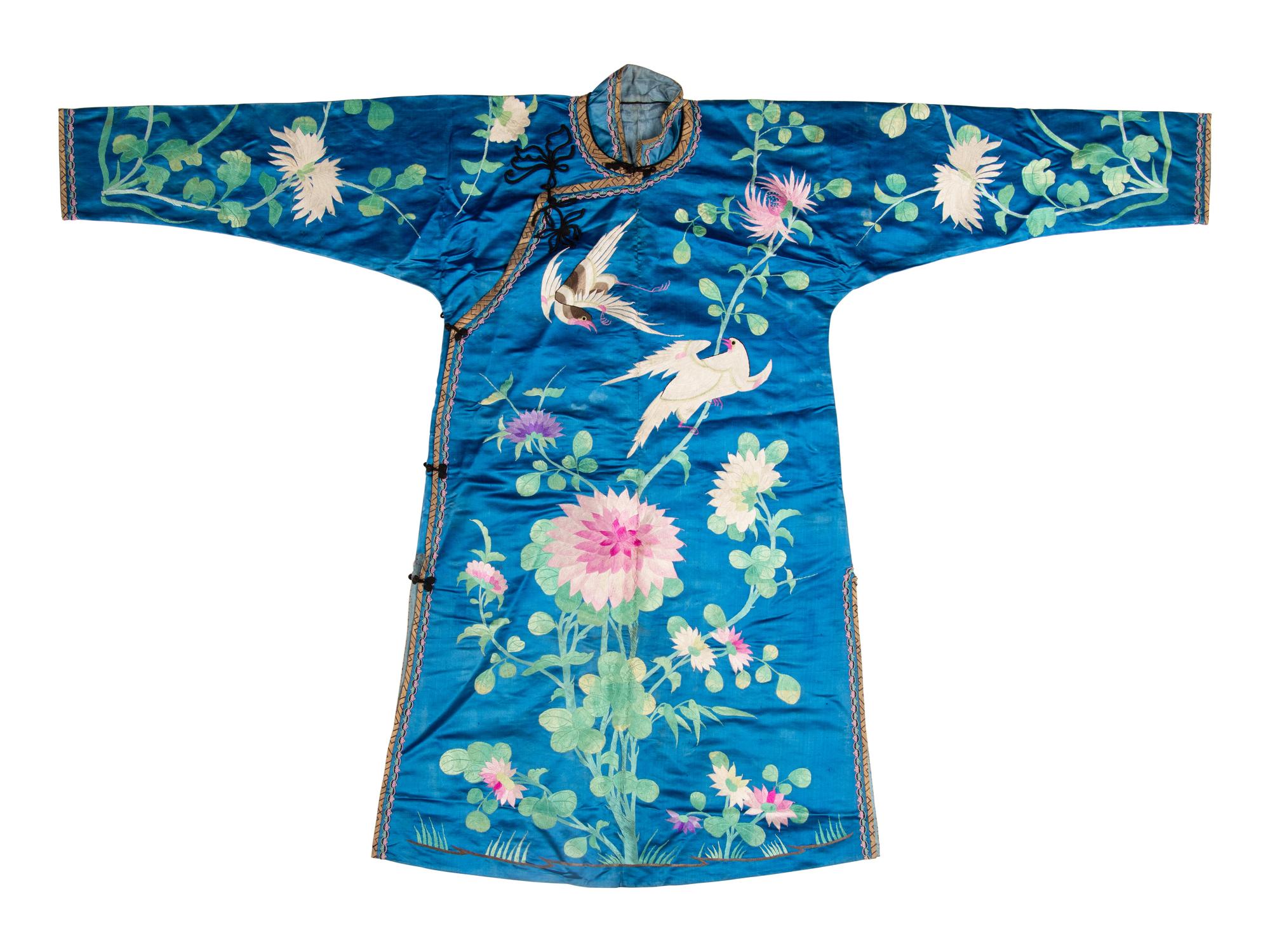 Two Chinese Embroidered Silk Lady's Robes, Late Qing/Republic Period