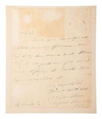 VAN BUREN, Martin (1782-1862). Autograph letter signed ("M. Van Buren") to A. Smith. New York, 30 March 1841. 1 page, 8vo, some offsetting, small separation at crease, mounted.