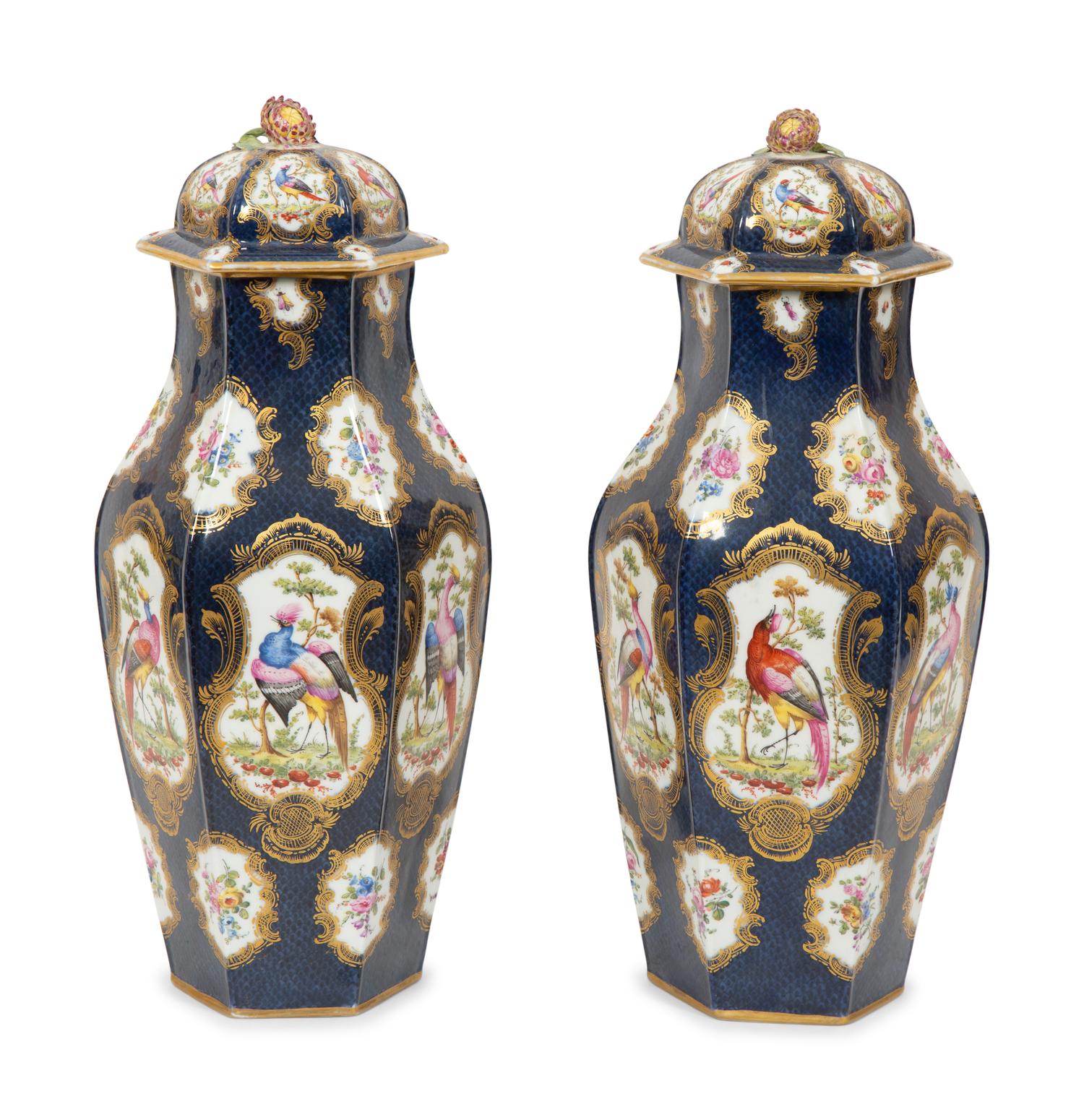 A Pair of French Samson Porcelain Covered Vases