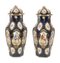 A Pair of French Samson Porcelain Covered Vases