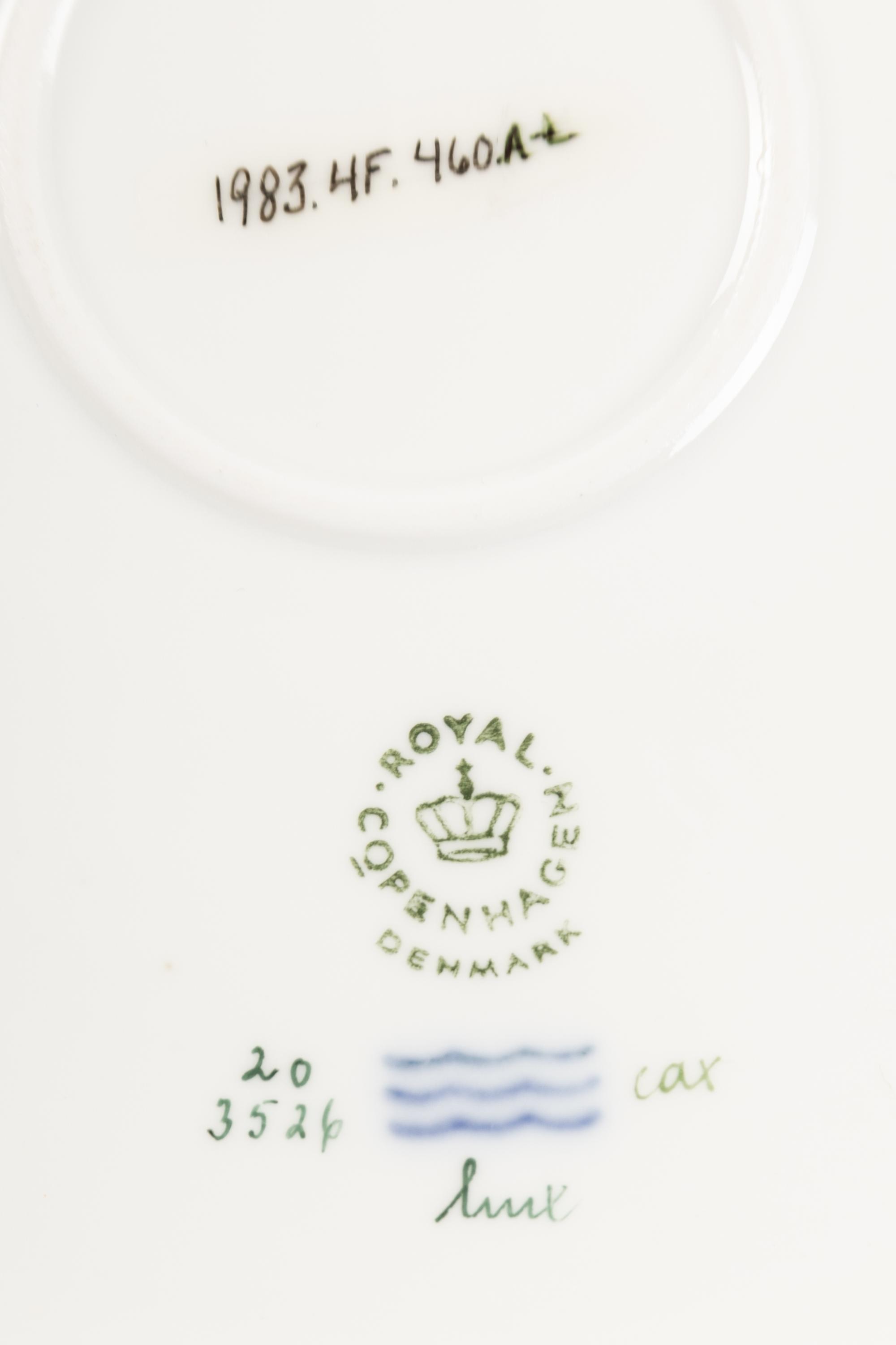 A Set of Twelve Royal Copenhagen Flora Danica Porcelain Reticulated Plates