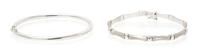 A Collection of 18 Karat White Gold Bracelets, 13.70 dwts.