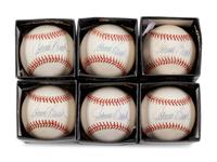 A Group of Six Johnny Bench Signed Baseballs,