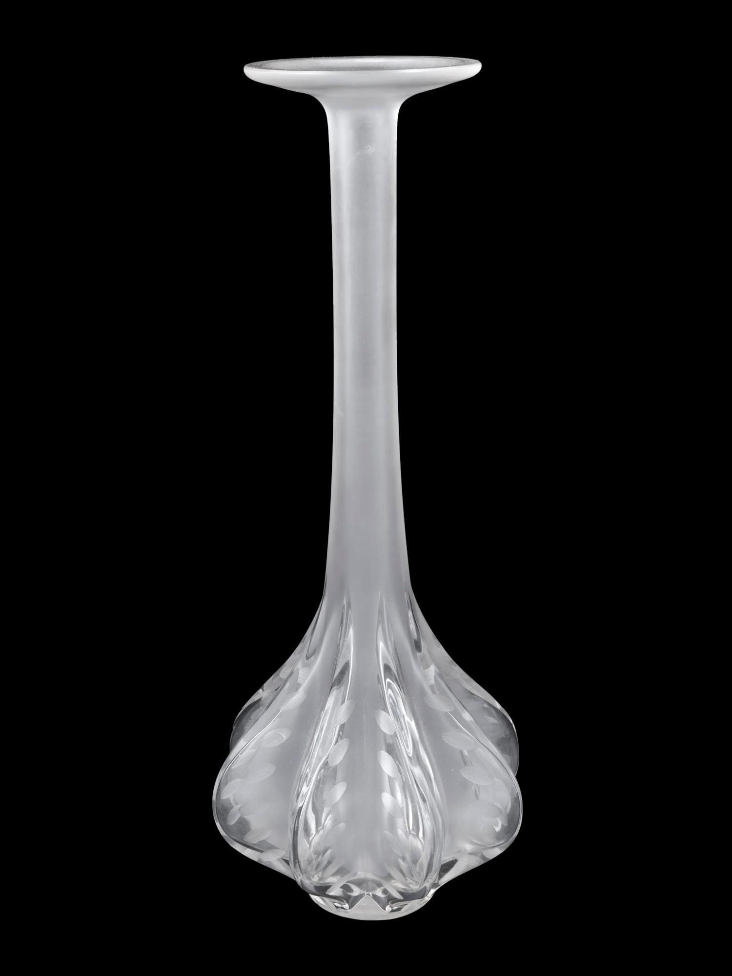 A Lalique Frosted Glass Vase: Claude — Designed by Marie Claude Lalique, Circa 1960