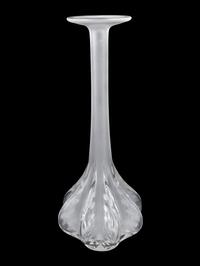 A Lalique Frosted Glass Vase: Claude — Designed by Marie Claude Lalique, Circa 1960