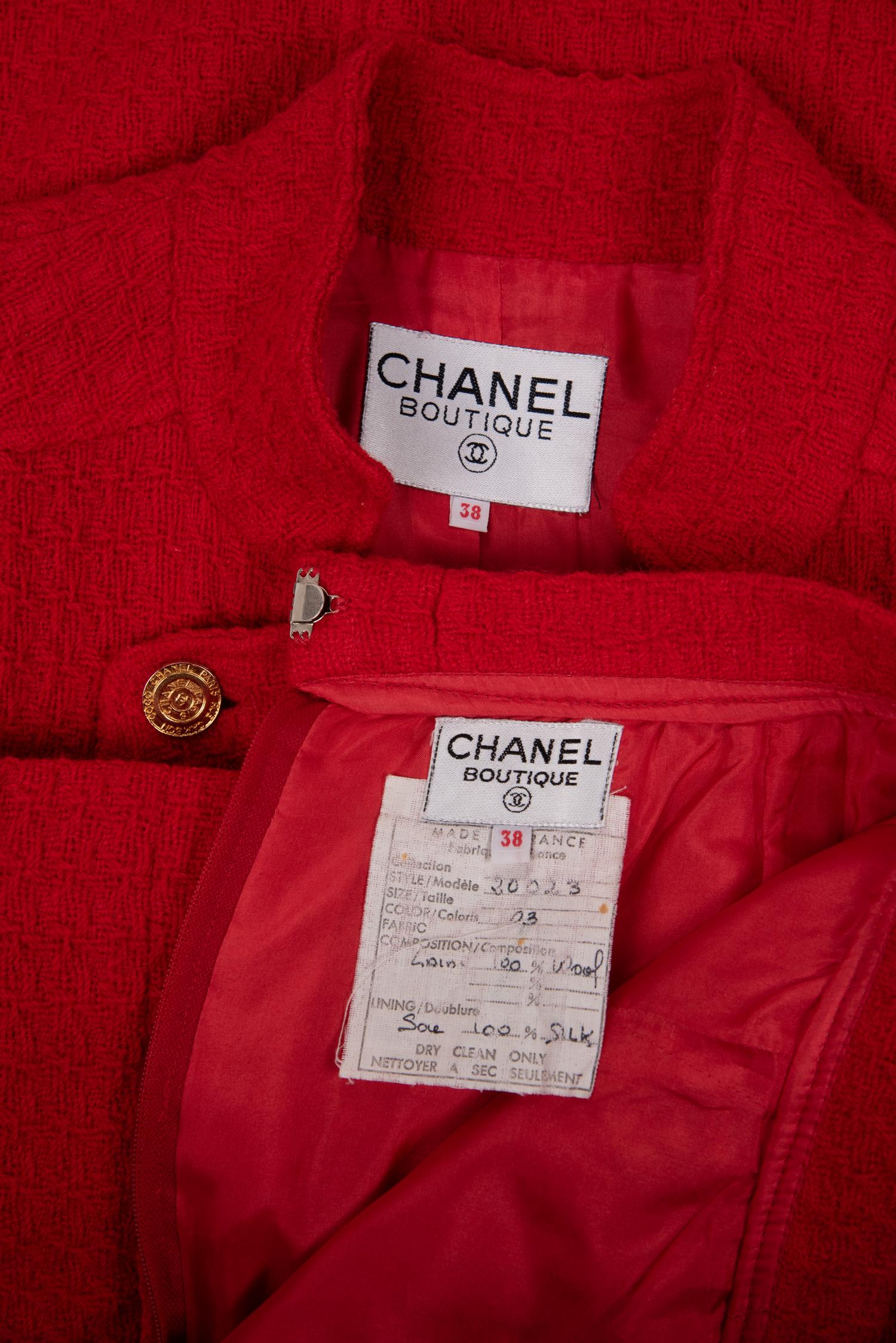 Chanel Tweed Two-Piece Skirt Suit