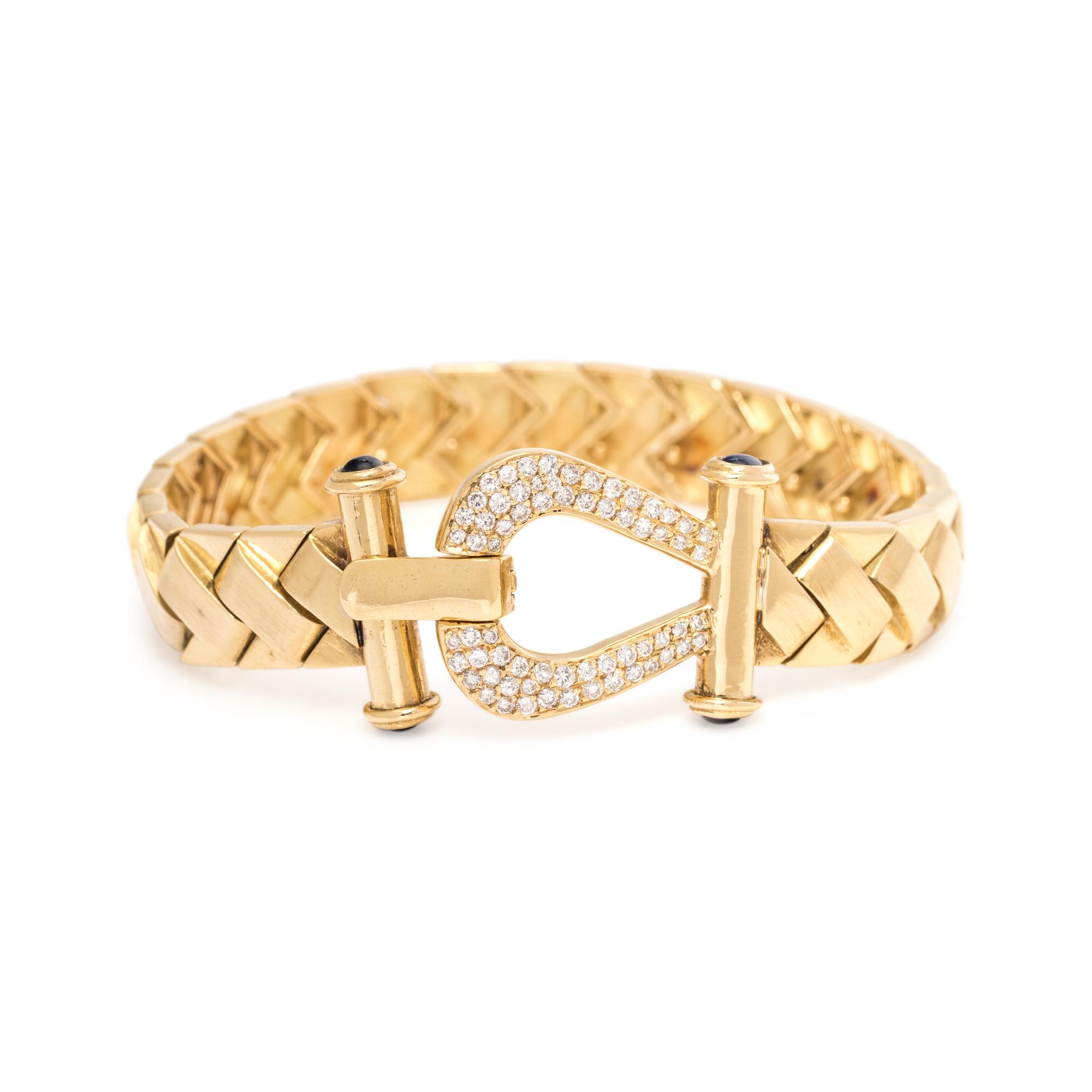 YELLOW GOLD, DIAMOND AND SAPPHIRE BRACELET
