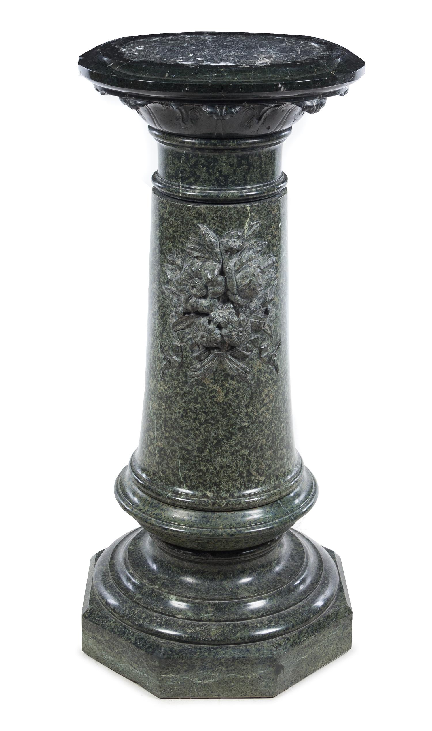 A Continental Marble Pedestal Height 44 1/2 inches. — 19TH CENTURY