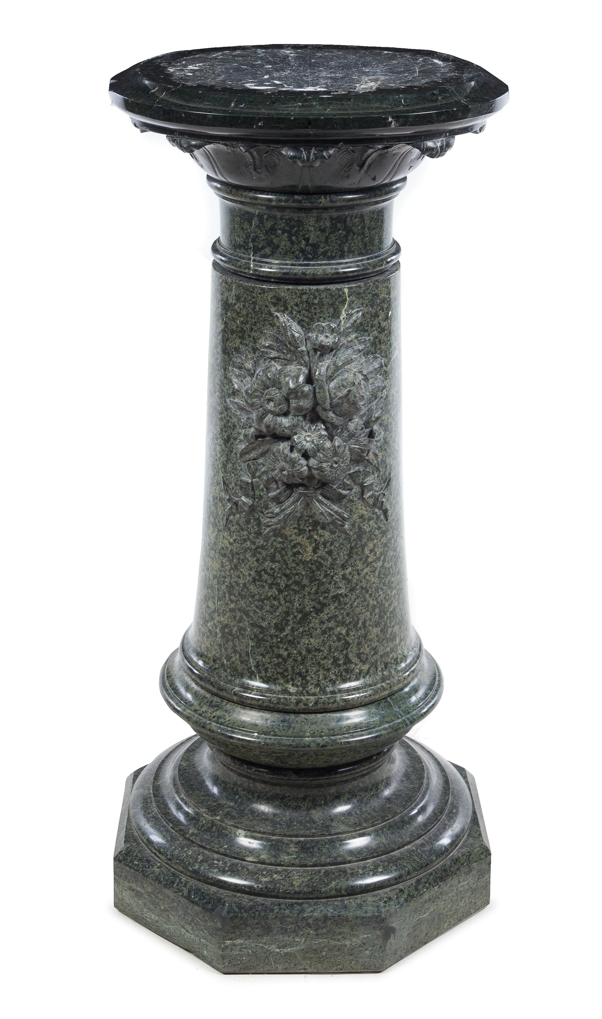 A Continental Marble Pedestal Height 44 1/2 inches. — 19TH CENTURY