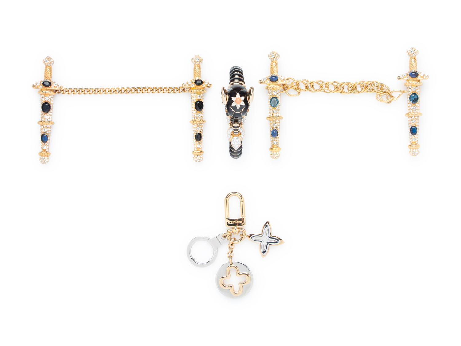 Four Costume Jewelry Pieces, Louis Vuitton and Kenneth Jay Lane