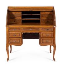 A Louis XV Style Walnut Bureau à Cylindre