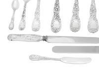An Assembled Tiffany and Co. Chrysanthemum Silver Flatware Service