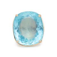 YELLOW GOLD AND AQUAMARINE RING