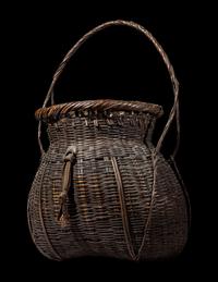 A Japanese Ikebana Bamboo Basket