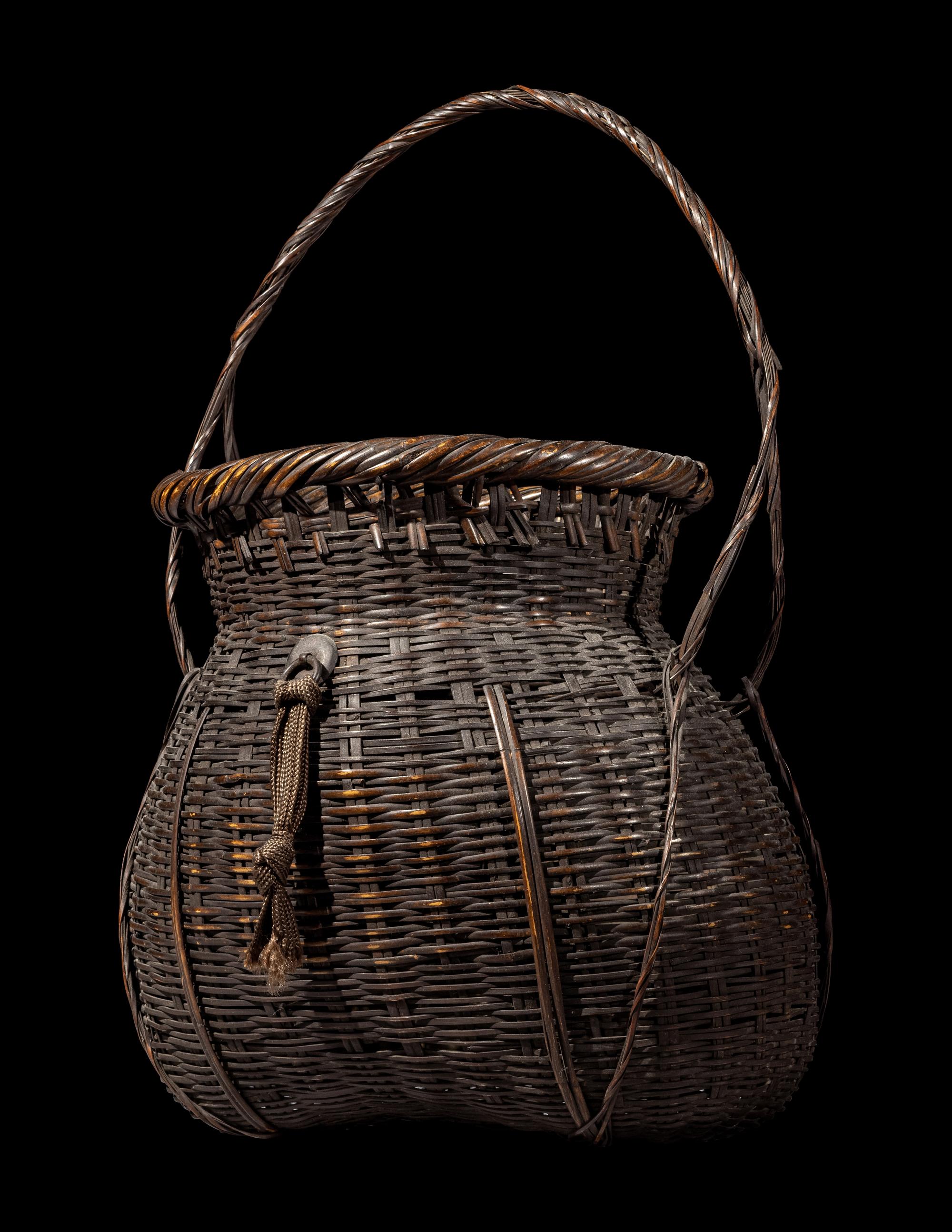 A Japanese Ikebana Bamboo Basket