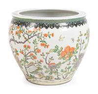 A Chinese Export Famille Verte Porcelain Fishbowl