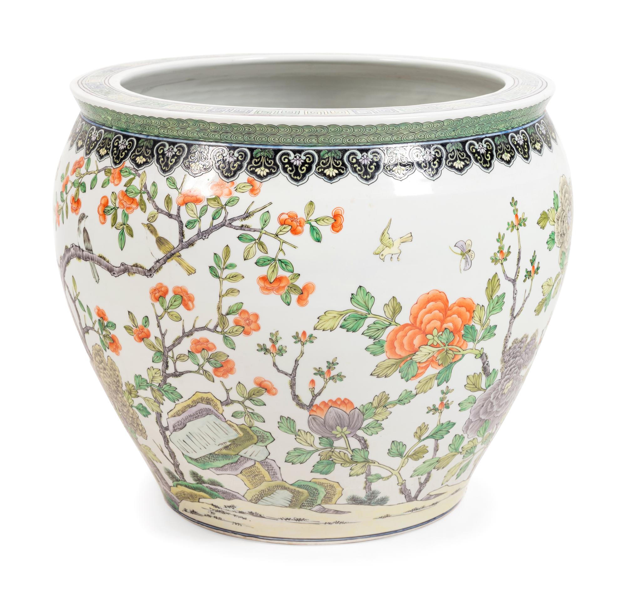 A Chinese Export Famille Verte Porcelain Fishbowl