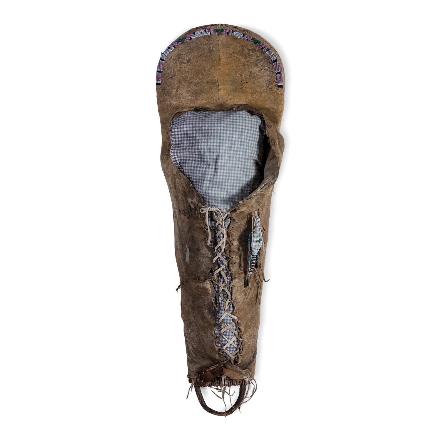 Plateau Beaded Hide Cradle, with Umbilical Fetish