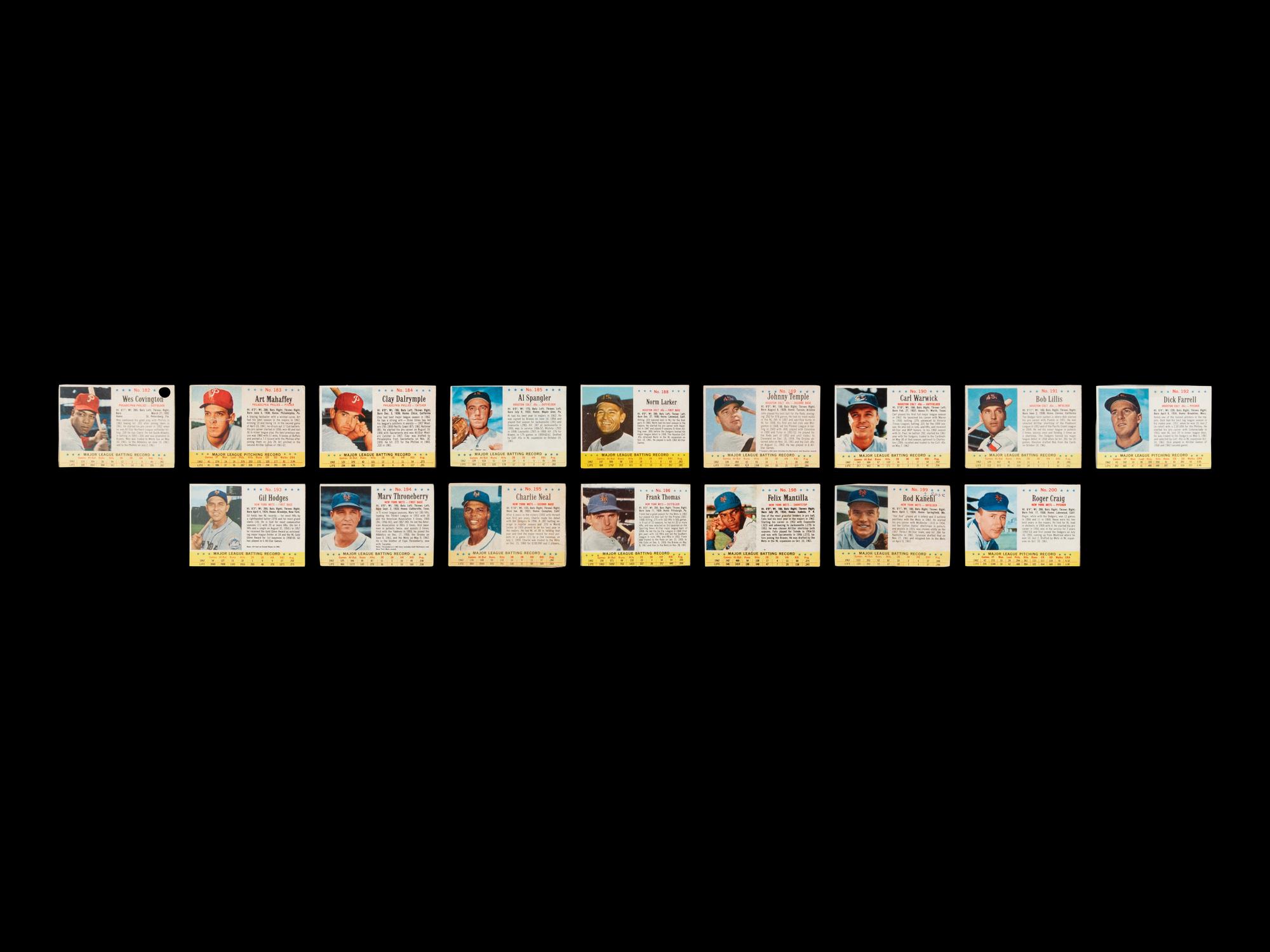 A Near Set of 1963 Post Cereal Baseball Cards (172/200)