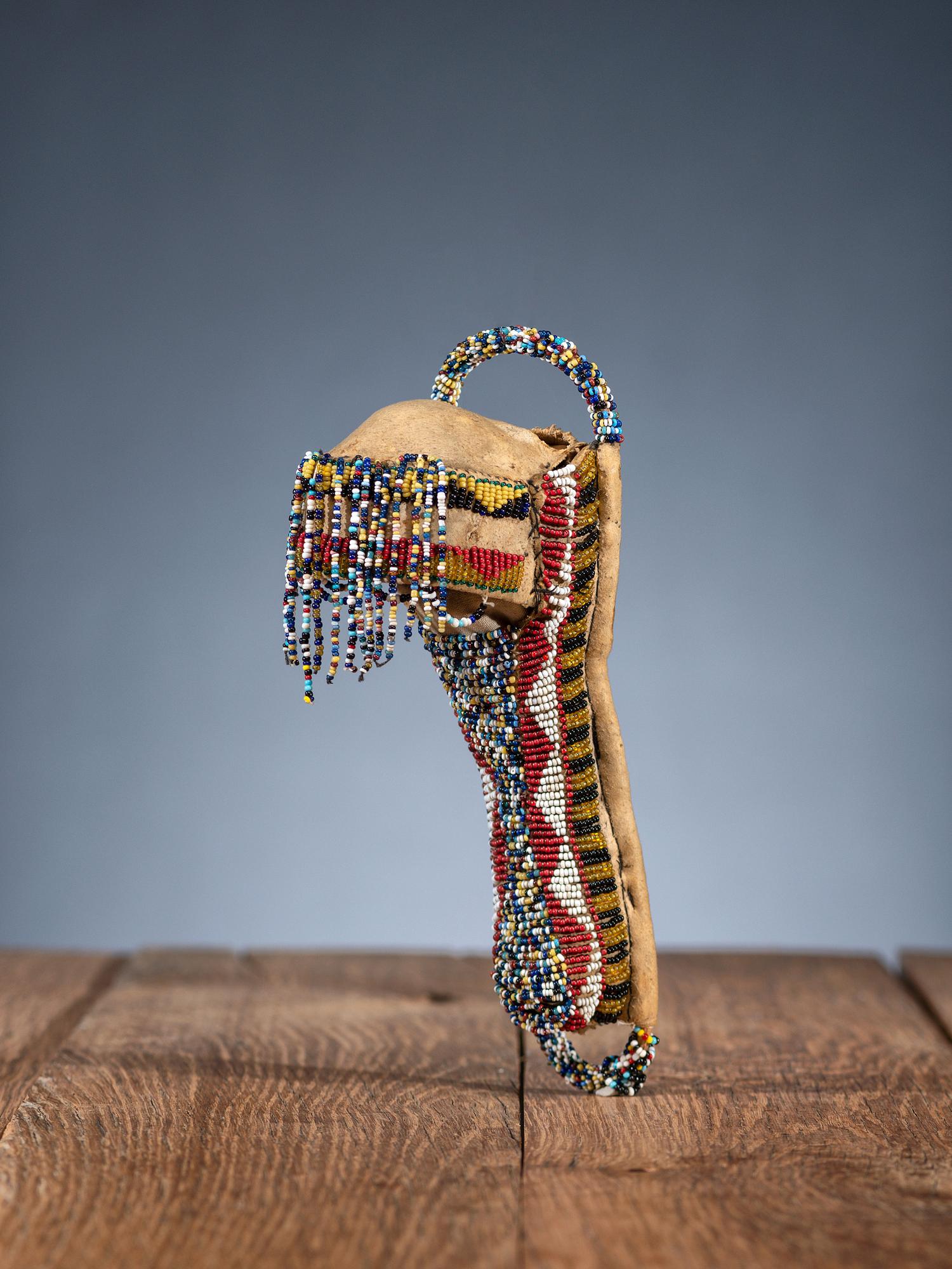 Chiricahua Apache Beaded Hide Toy Cradle