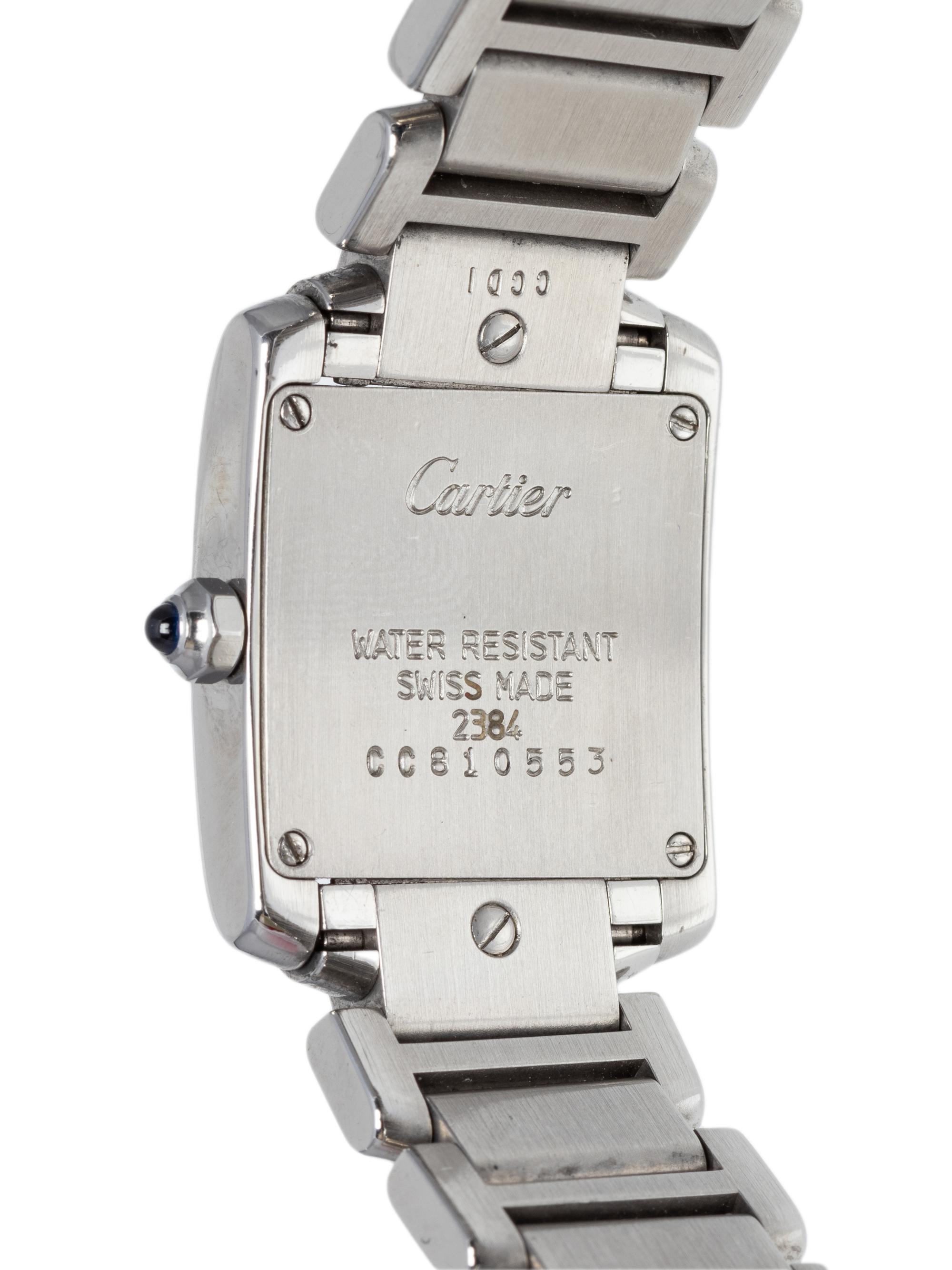 CARTIER, STAINLESS STEEL REF. 2384 'TANK FRANCAISE' WRISTWATCH