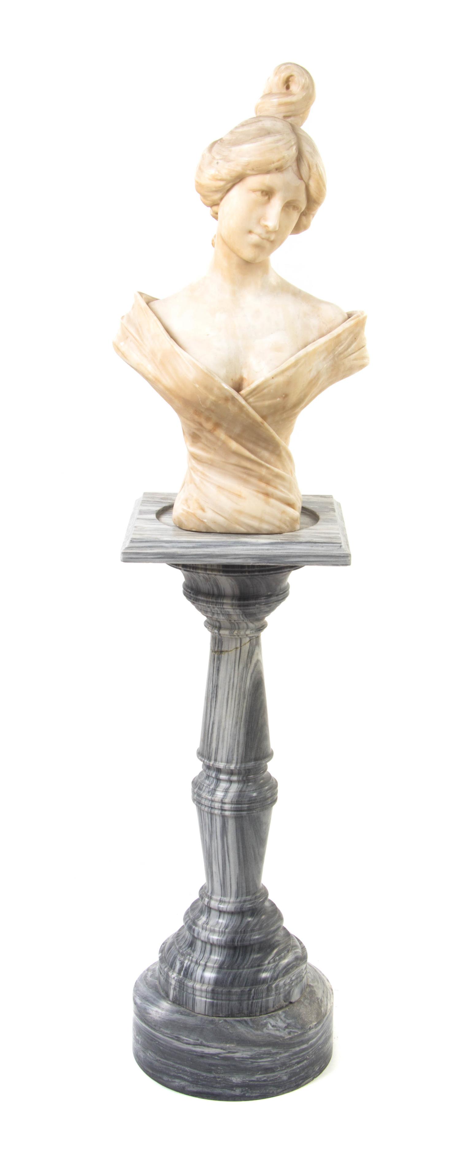 An Italian Alabaster Bust, FERDINANDO VICHI (ITALIAN, 1875-1945), Height 24 inches. — FERDINANDO VICHI (ITALIAN, 1875-1945),