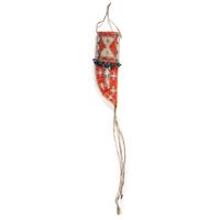 Eastern Sioux Quilled Hide Knife Sheath, with Recycled Painted Parfleche Lining