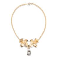 CONVERTIBLE ROSE GOLD, DIAMOND, AND GREY CULTURED PEARL PENDANT BROOCH NECKLACE