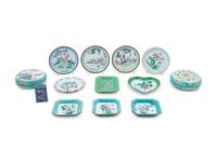 Thirteen Chinese Canton Enamel on Metal Articles