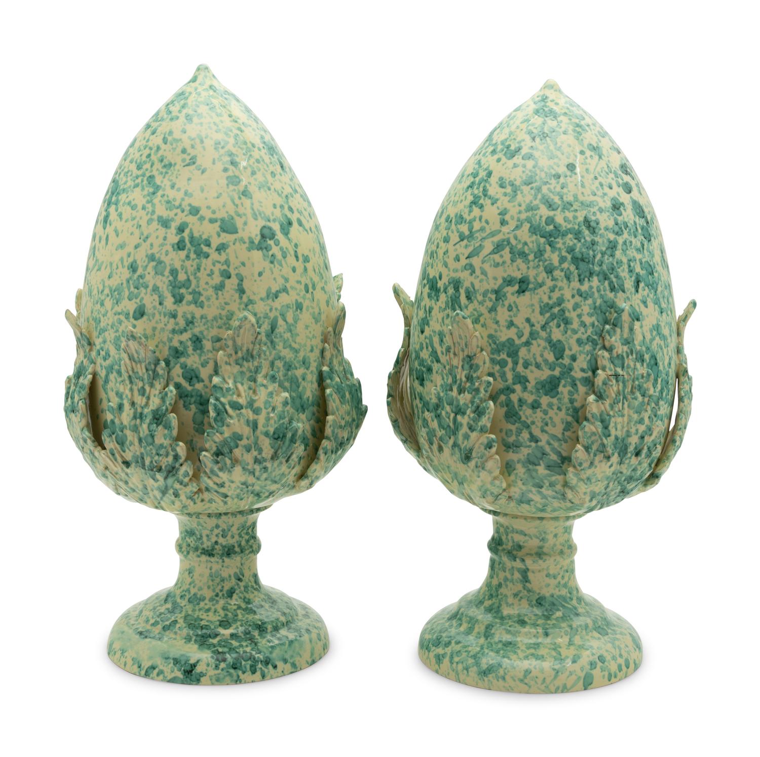 A Pair of Italian Ceramic Ornaments