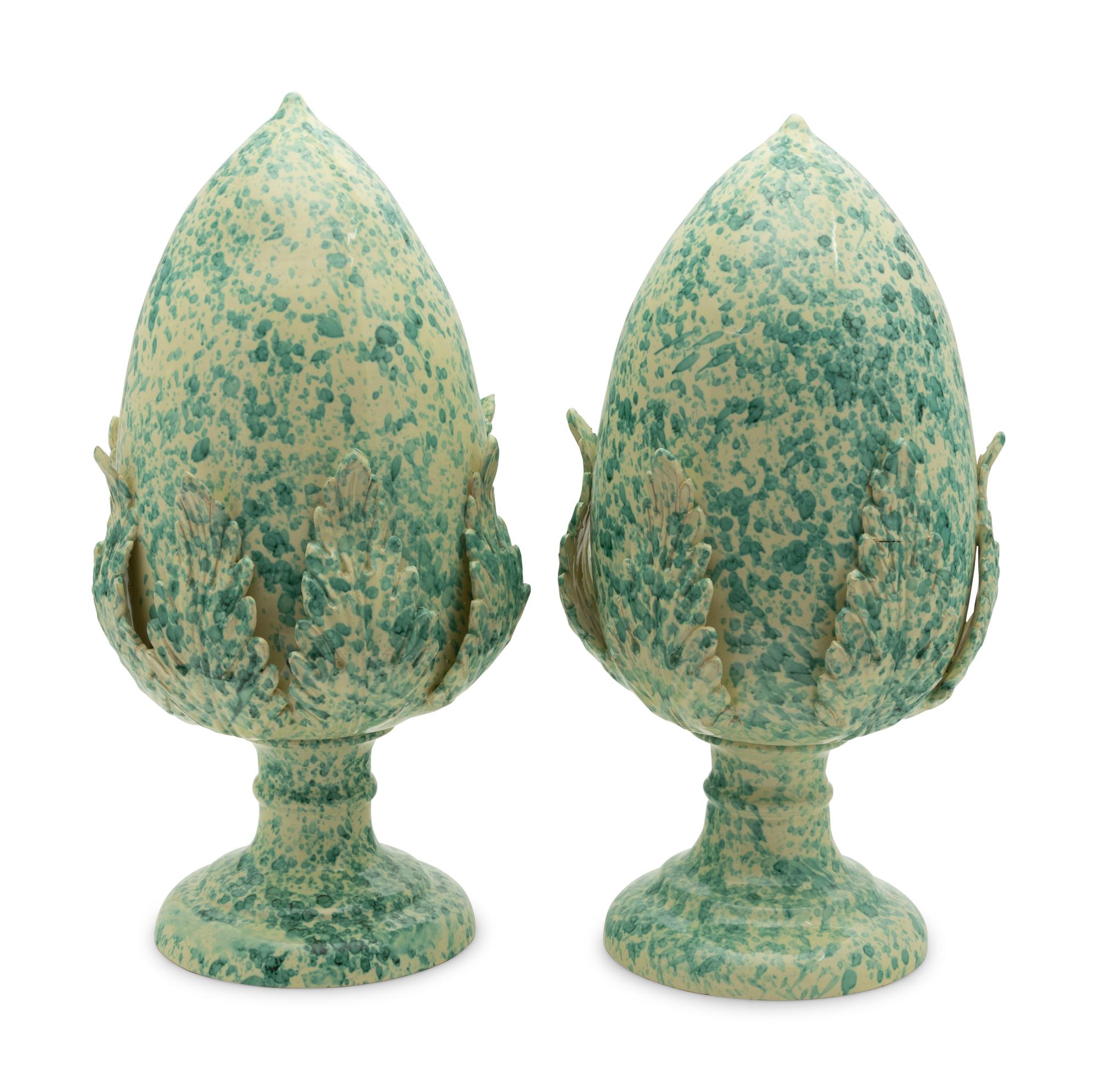 A Pair of Italian Ceramic Ornaments