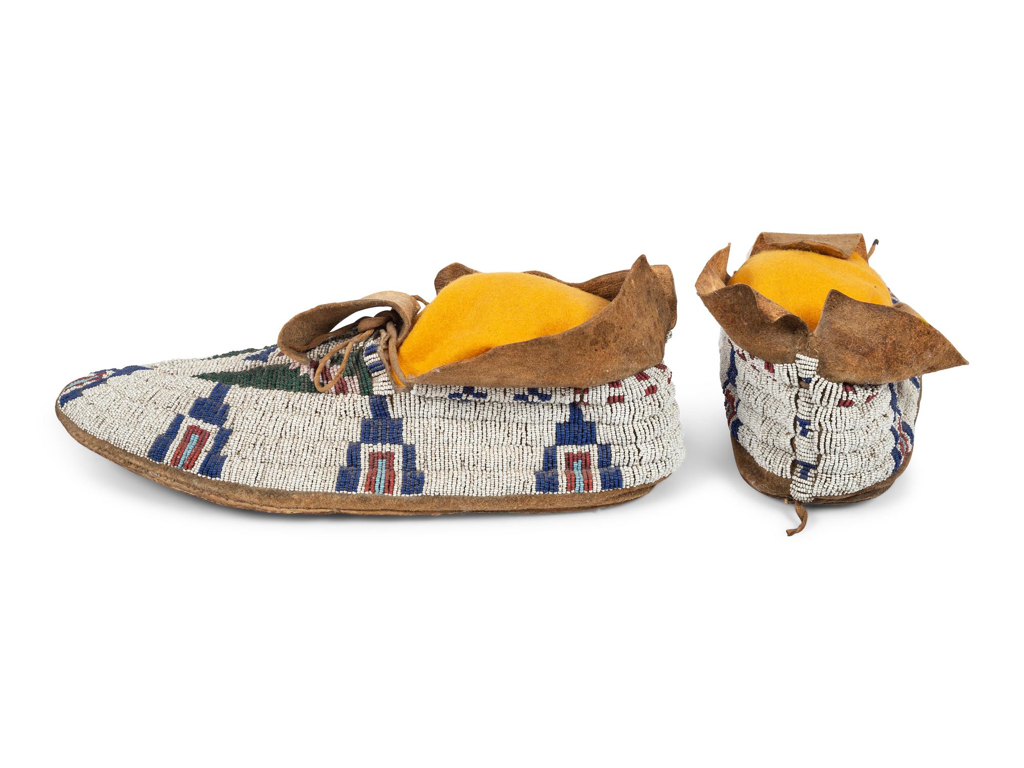 Sioux Beaded Hide Moccasins