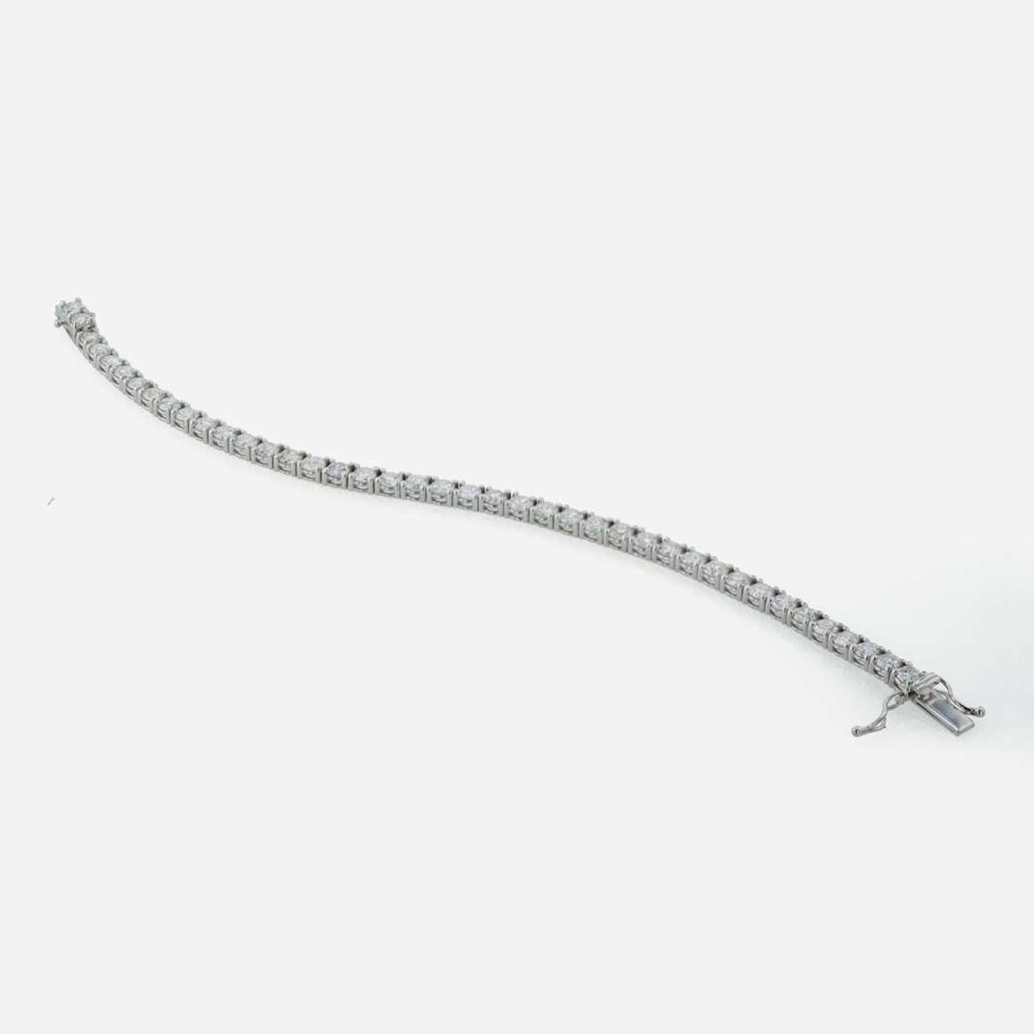 A Diamond and 14K White Gold Diamond Tennis Bracelet