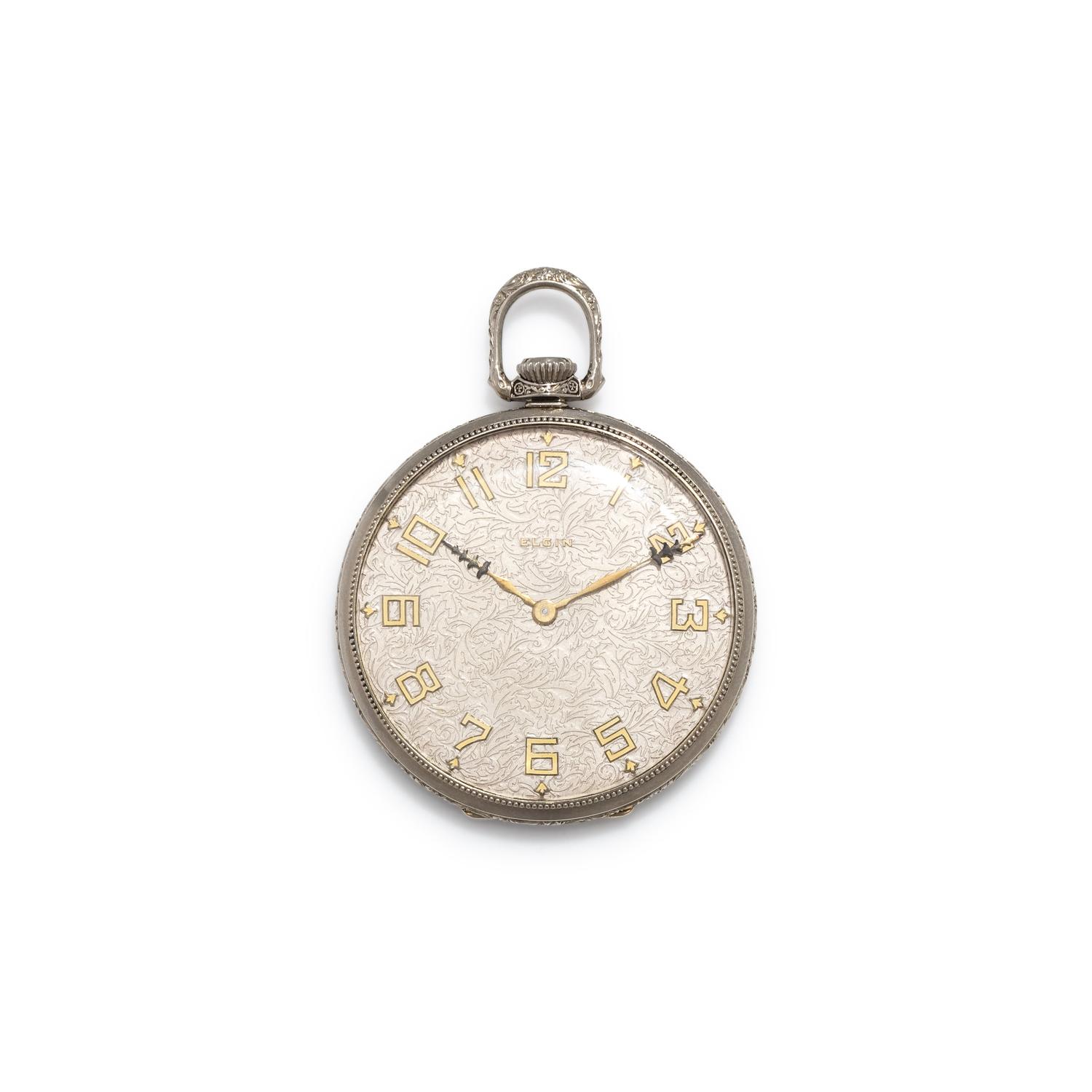 ELGIN, 14K GOLD 'C.H. HULBURD' OPEN FACE POCKET WATCH