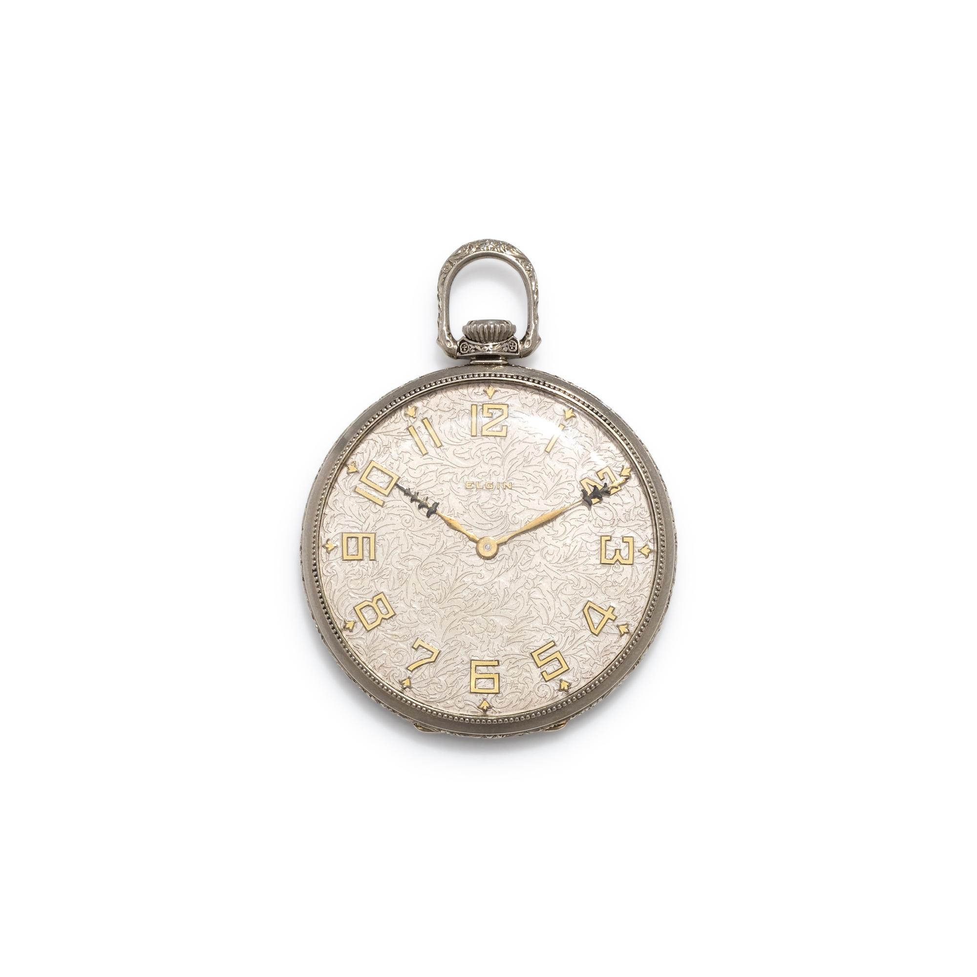 ELGIN, 14K GOLD 'C.H. HULBURD' OPEN FACE POCKET WATCH