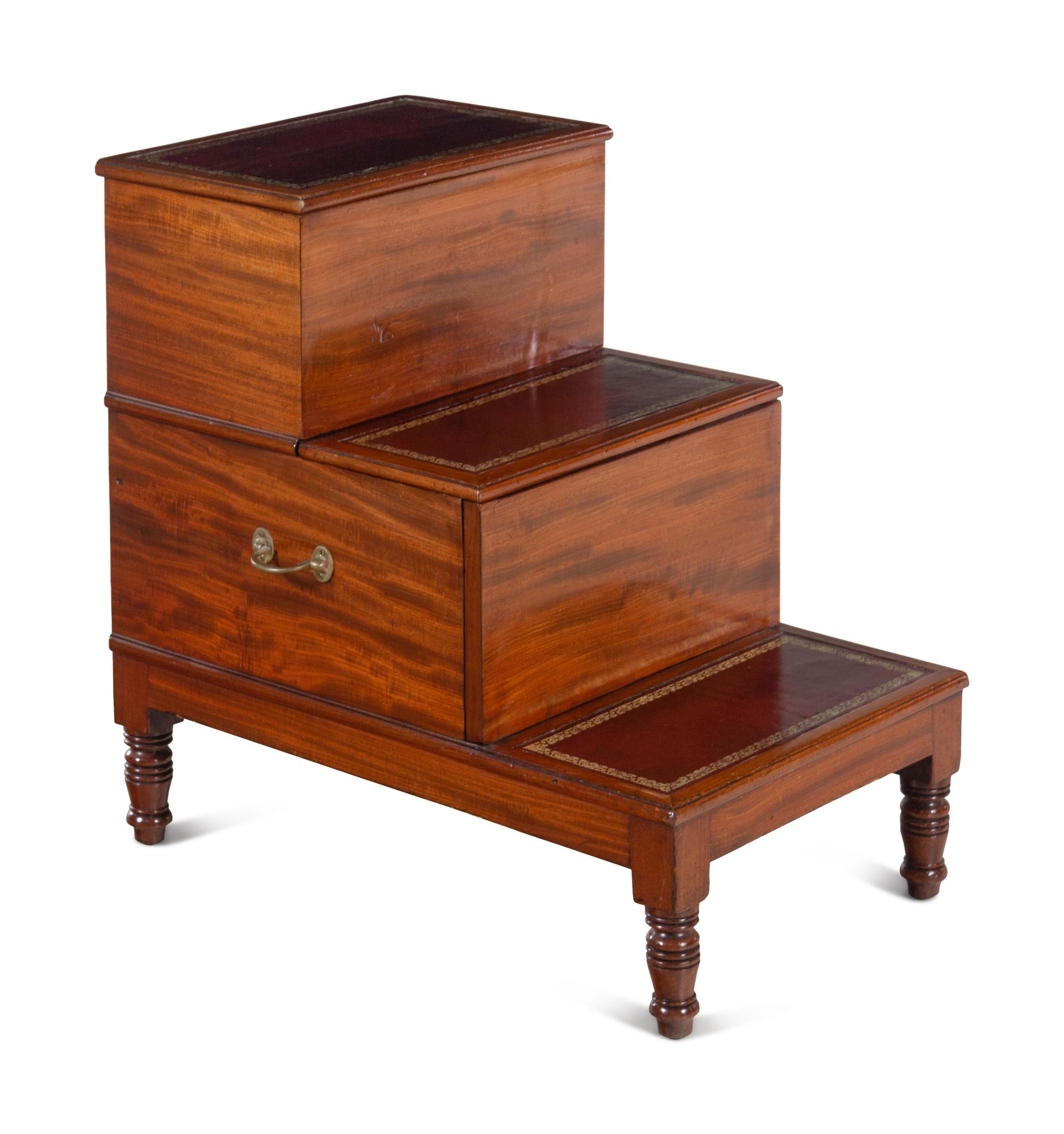 A Set of Regency Mahogany Library Steps