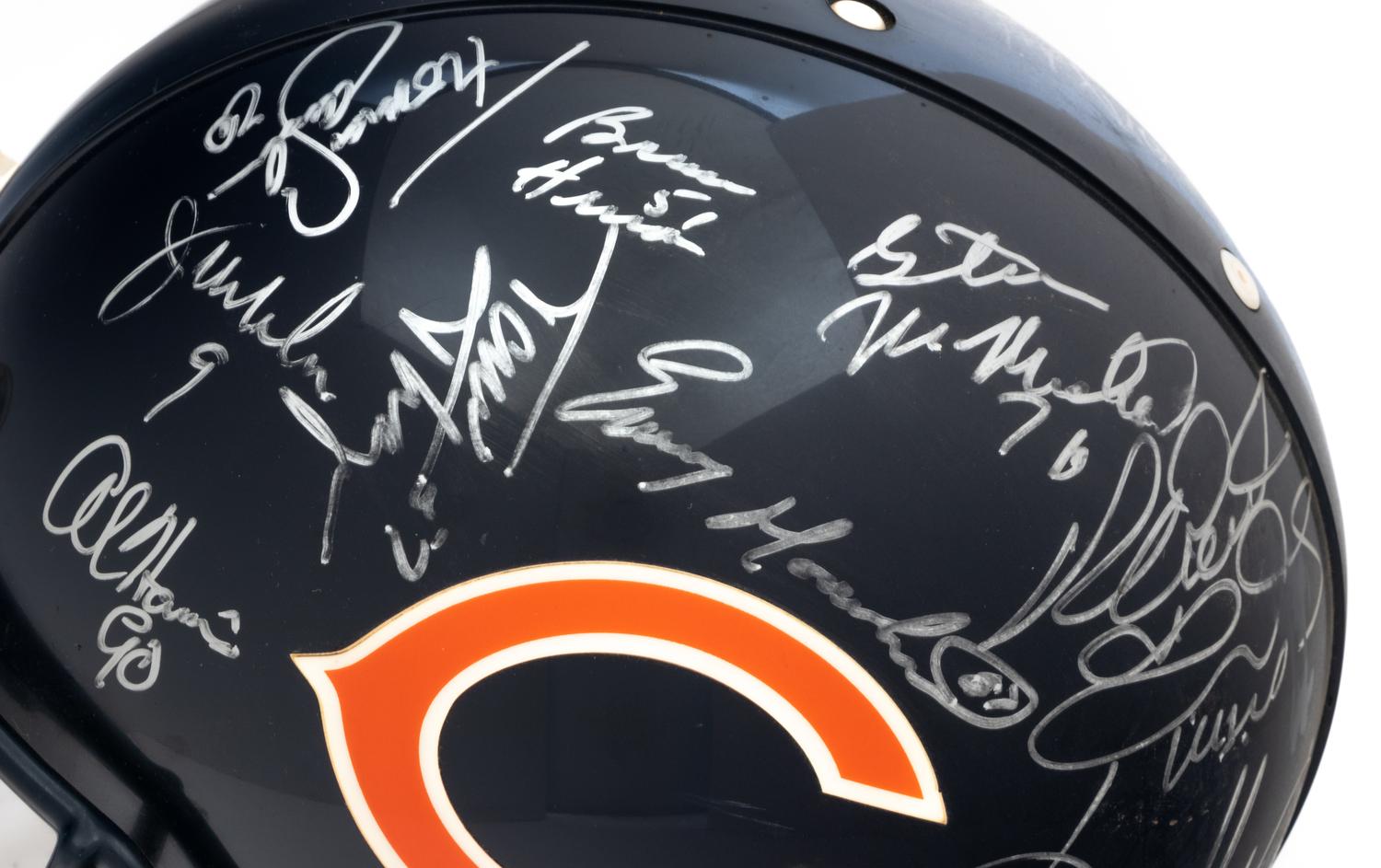A 1980s Chicago Bears Signed Autograph Full Size Helmet (Beckett Authentication Services BAS Certified),