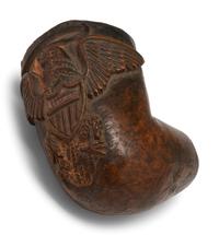[CIVIL WAR]. Folk art carved Civil War soldier's pipe identified to Lieutenant Colonel James Gwyn, 118th Pennsylvania Infantry. Ca 1862.