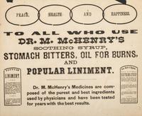 [ADVERTISING]. A group of 3 broadsides promoting oils, linaments, and tonics for humans and animals, comprising: