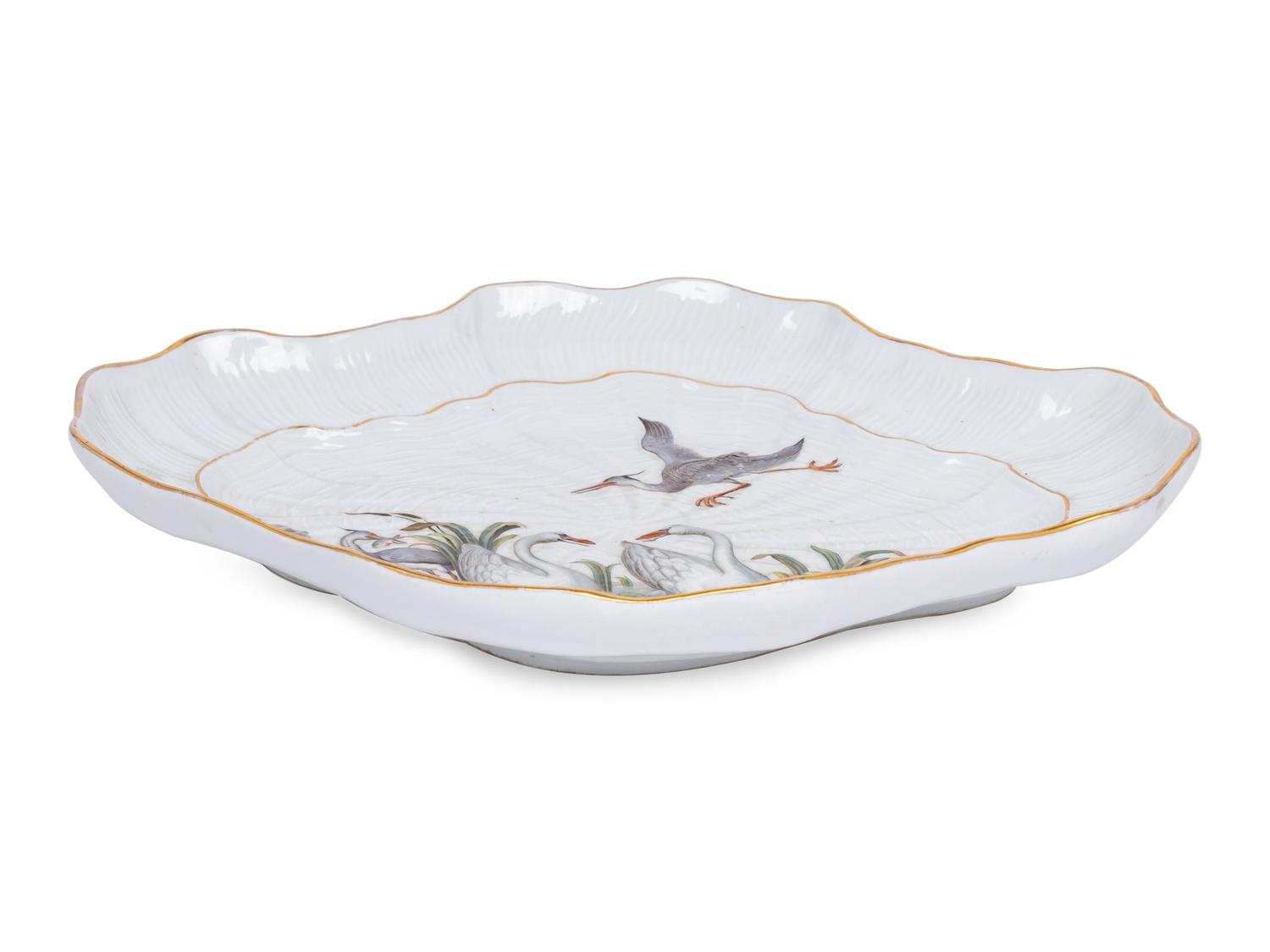 A Meissen 'Swan Service' Porcelain Tray