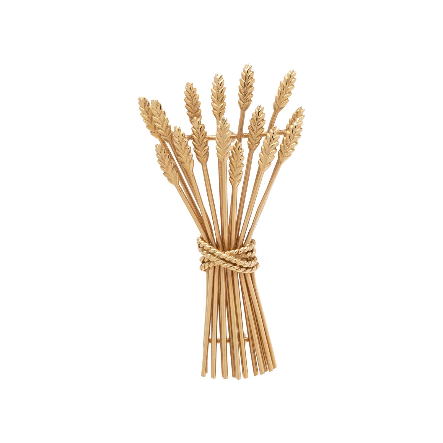 MCTEIGUE FOR TIFFANY & CO., YELLOW GOLD WHEAT BROOCH