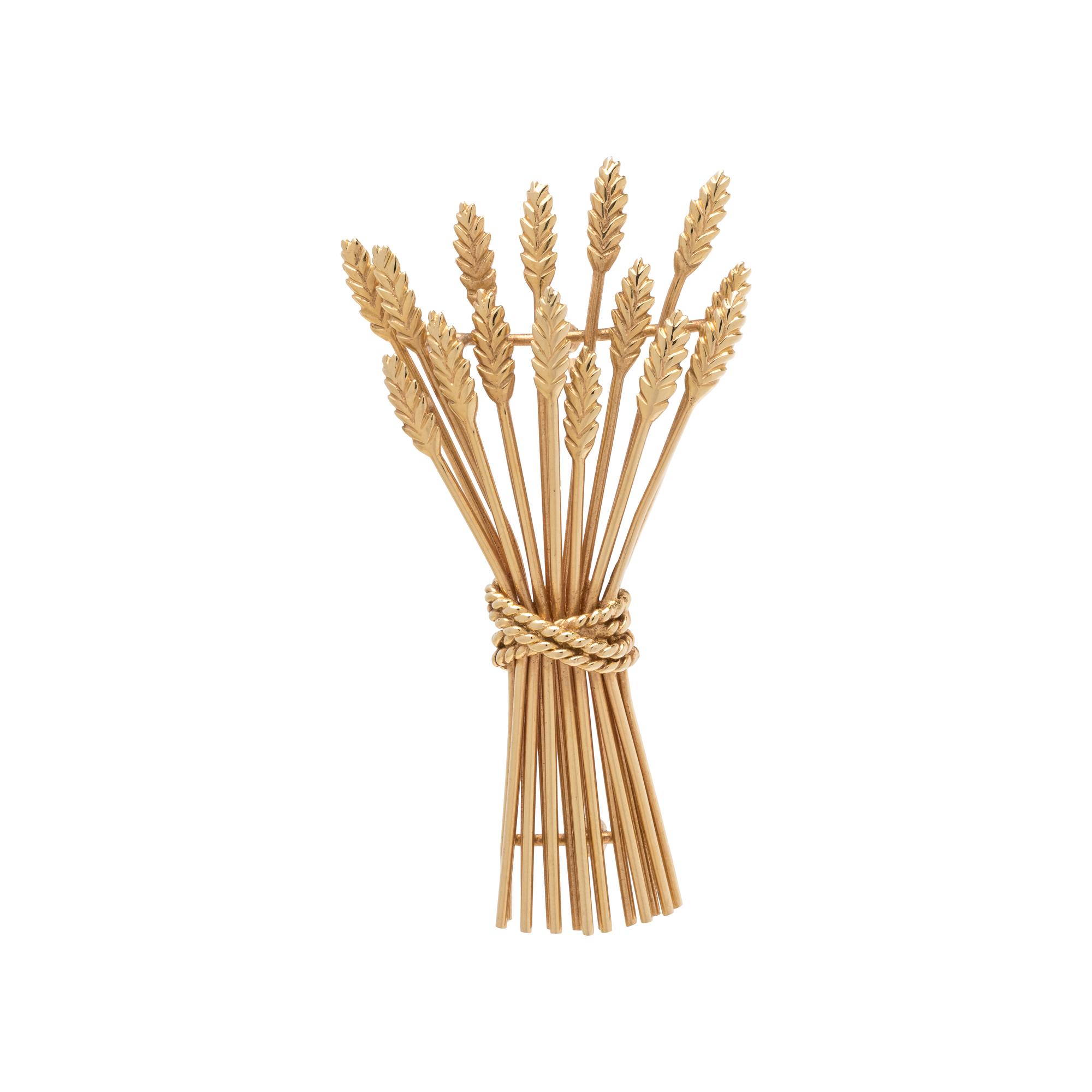MCTEIGUE FOR TIFFANY & CO., YELLOW GOLD WHEAT BROOCH