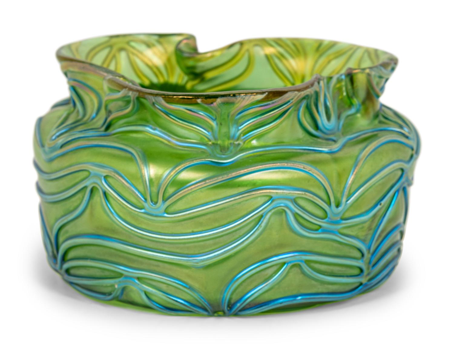 Two Iridescent Glass Vases