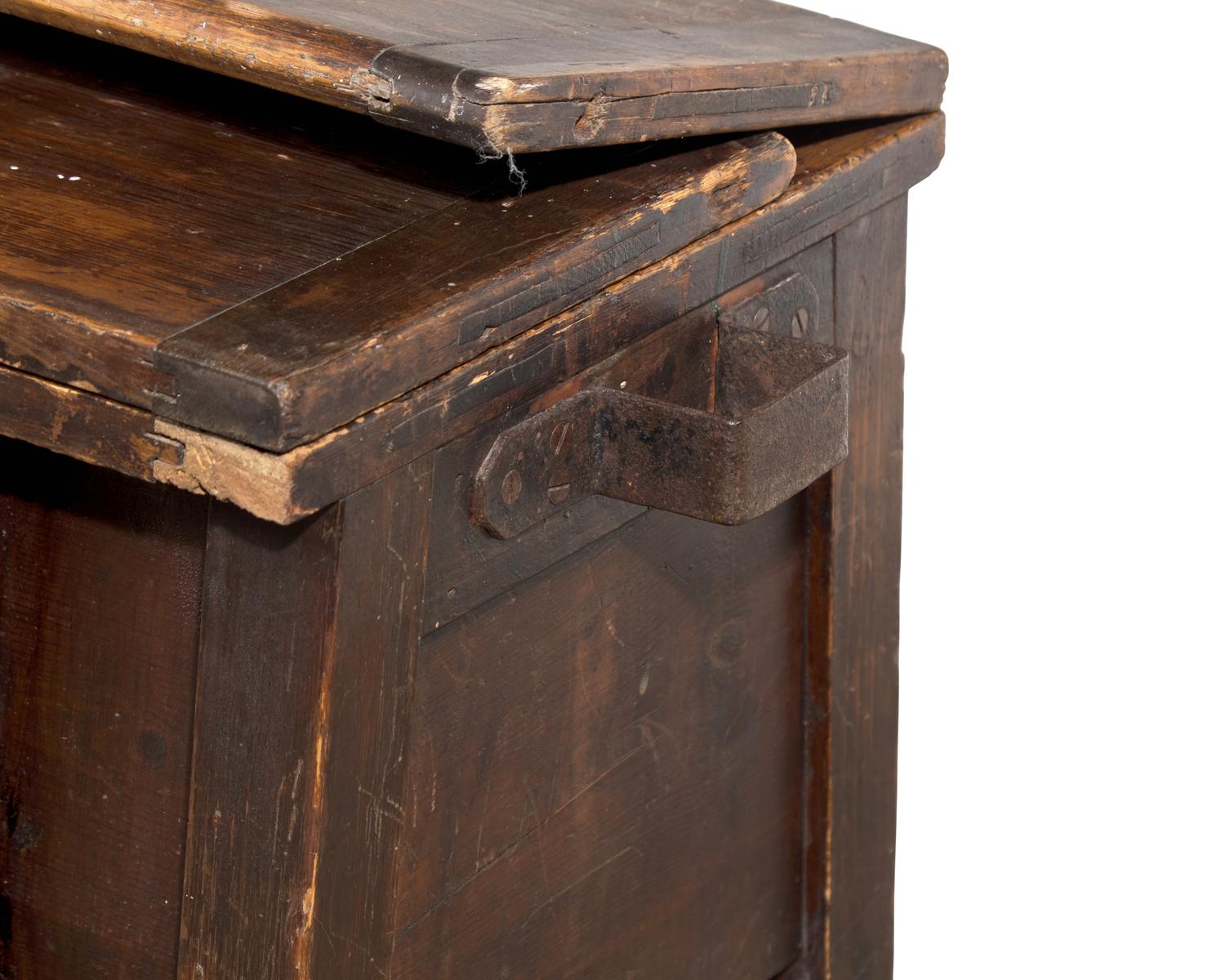 A Stained Pine Drop-Leaf Work Table