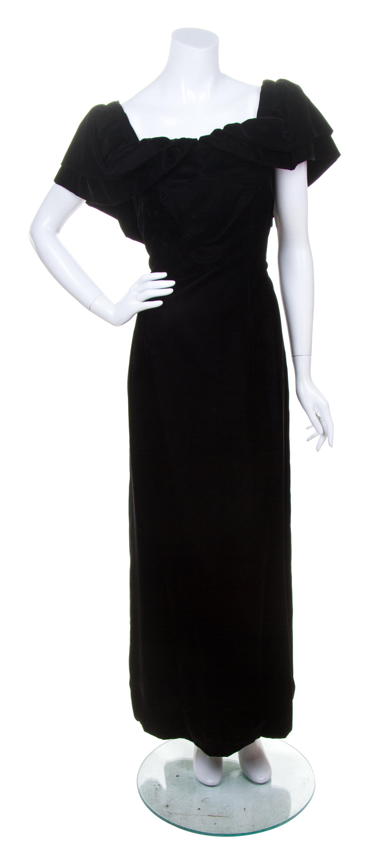 A Sybil Connelly Black Velvet Dress,