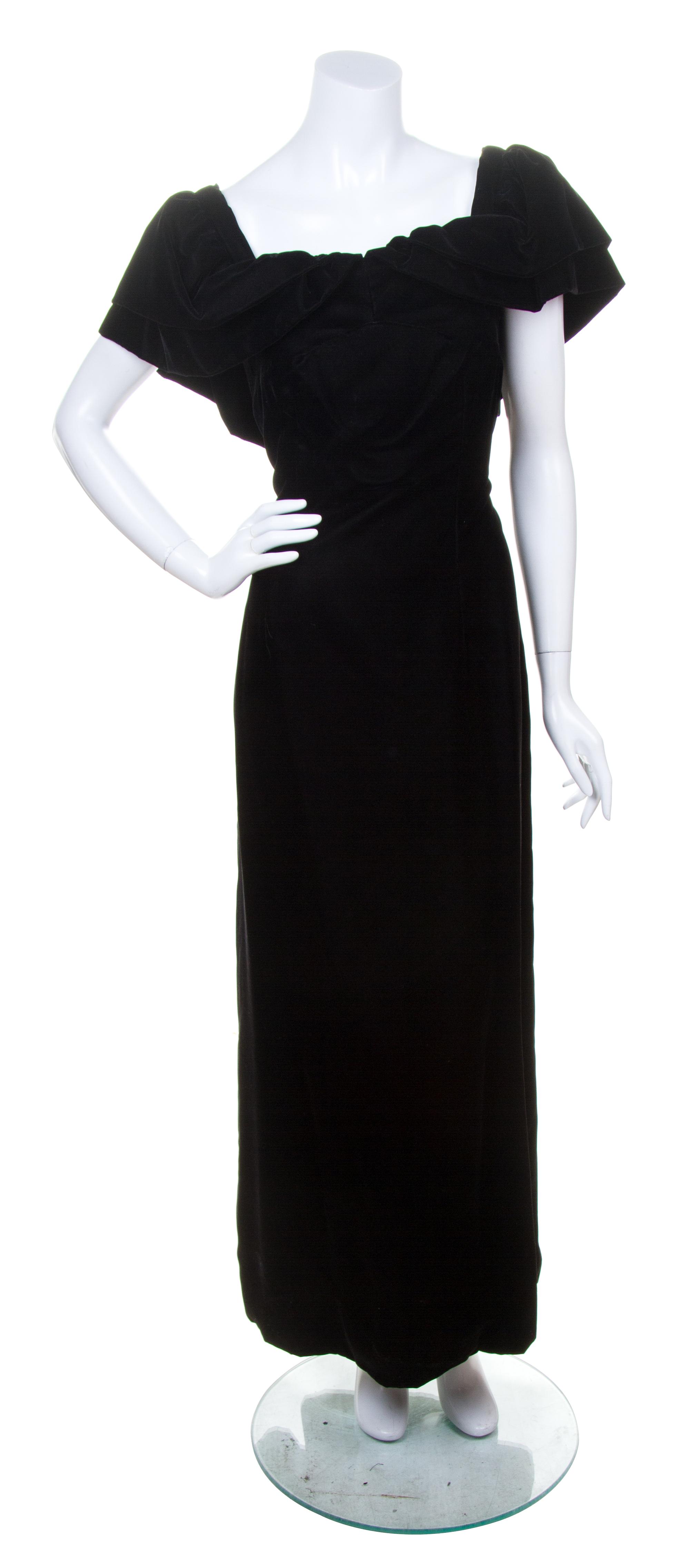 A Sybil Connelly Black Velvet Dress,