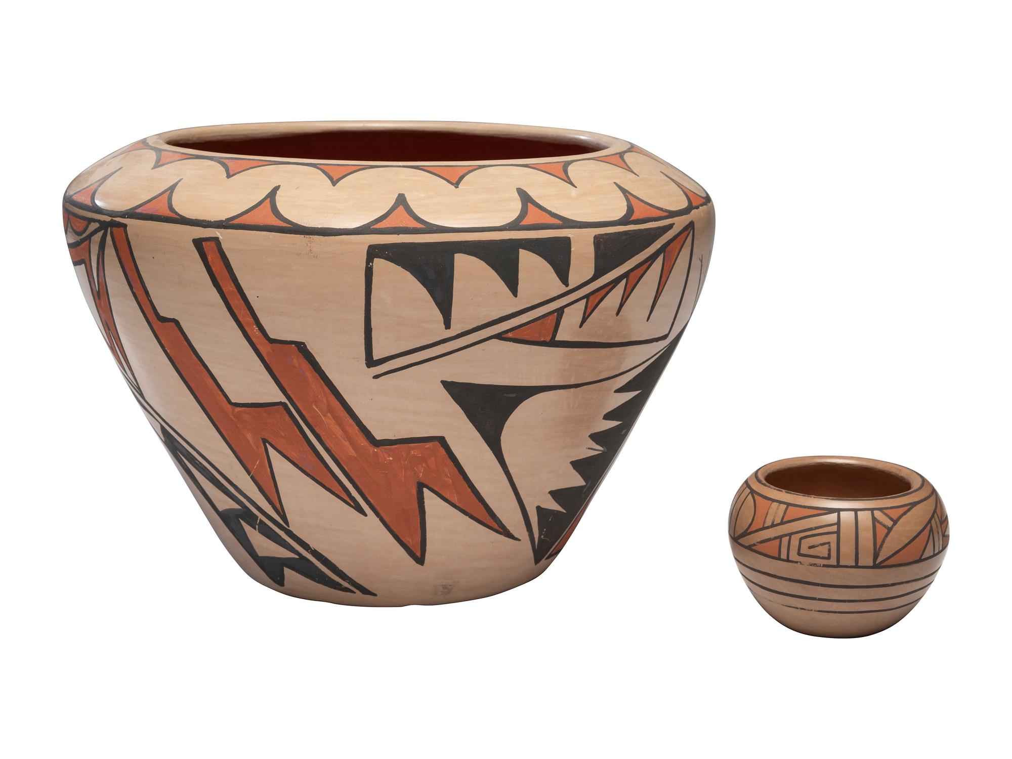 San Ildefonso Polychrome Pottery Jars