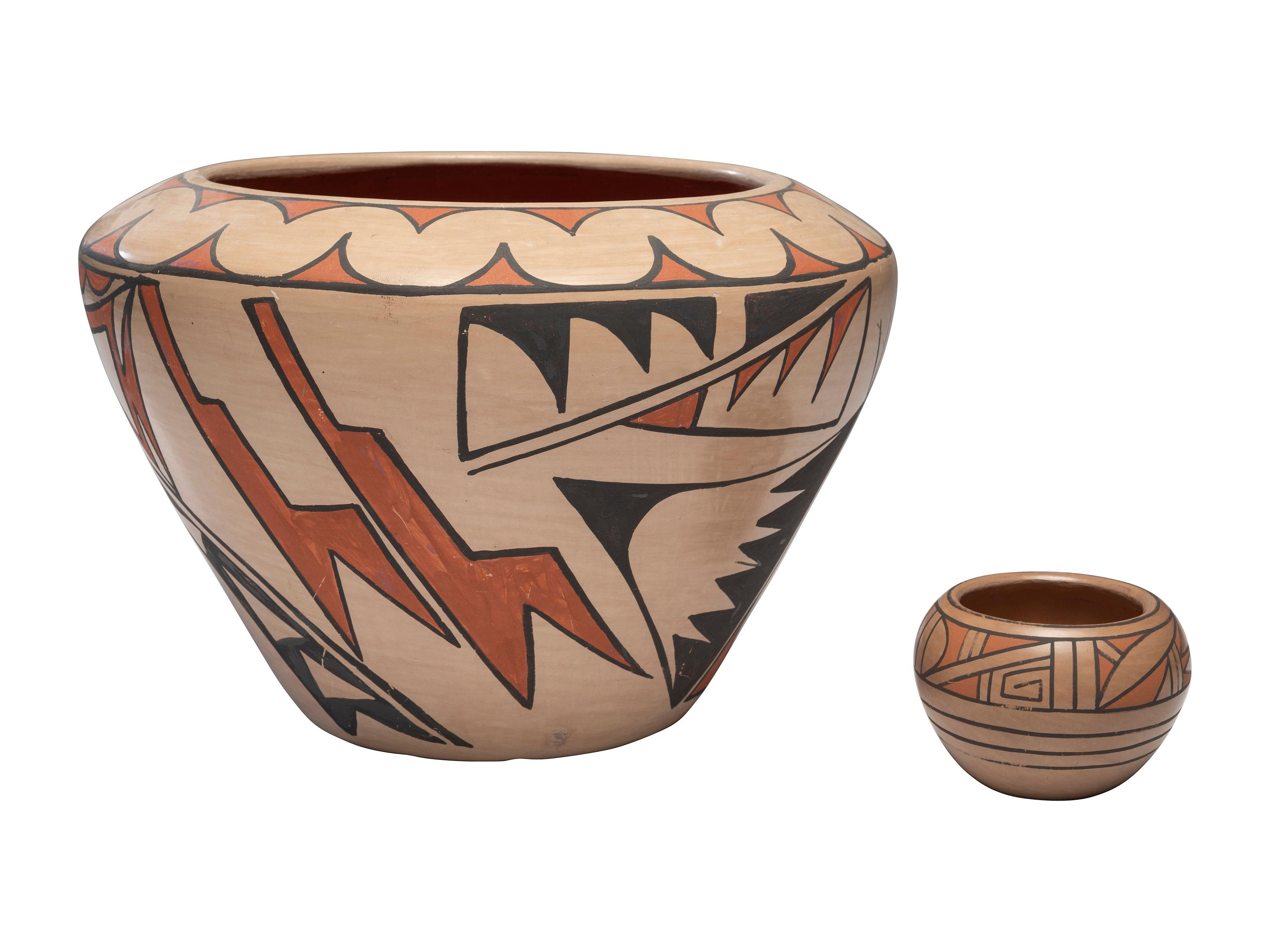 San Ildefonso Polychrome Pottery Jars