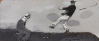 Two works: Men Playing Horseshoes and Men Playing Golf